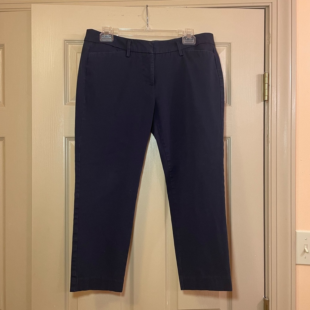 Worthington Navy Blue Slim Ankle‎ Cropped Pants with Front Pockets, Size 8P